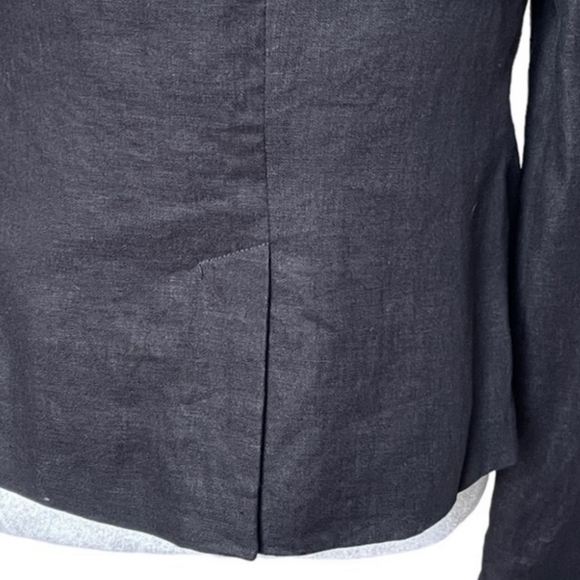 Black 100% Linen Blazer Jacket From BCBG of Paris - Picture 8 of 9